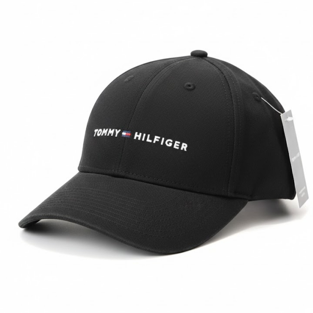 Tommy Hilfiger Classic Black Cotton Baseball Cap
